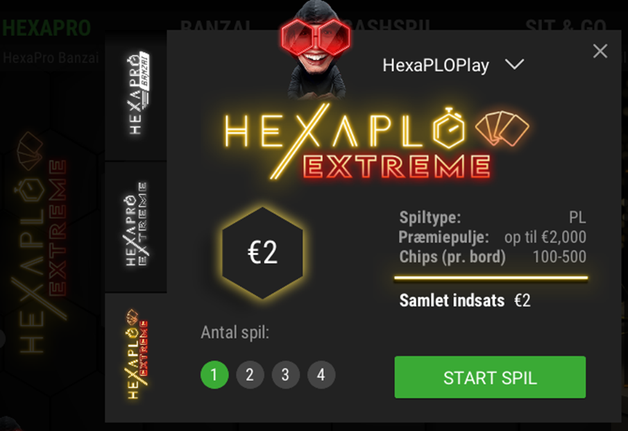 HexaPLO Extreme confirmation dialogue