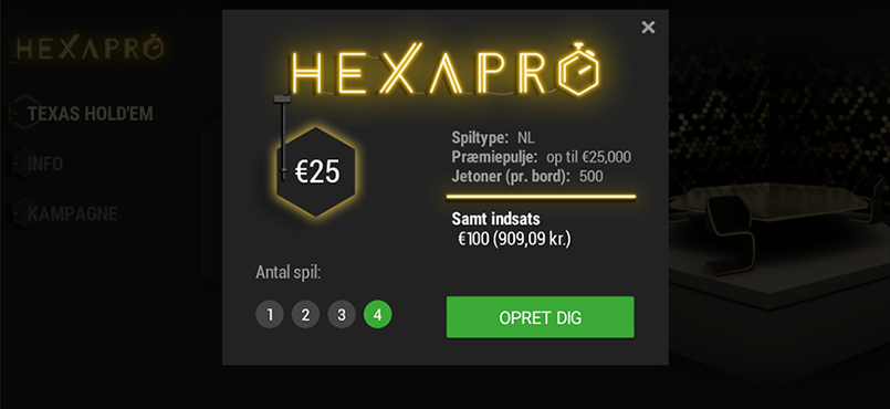HexaPro-bekræftelsesdialog