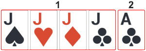 Example of Four of a Kind (Quads) hand