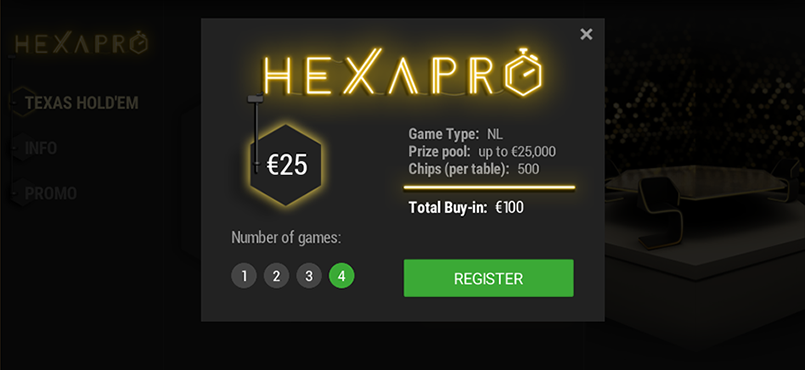 HexaPro mängusoovi kinnitus: