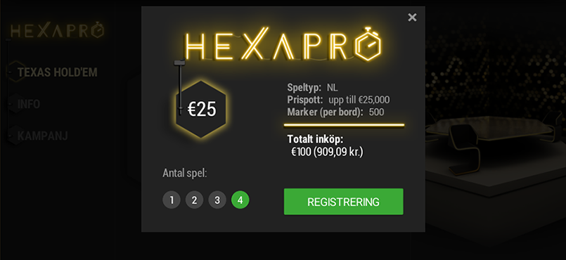 HexaPro bekräftelseruta